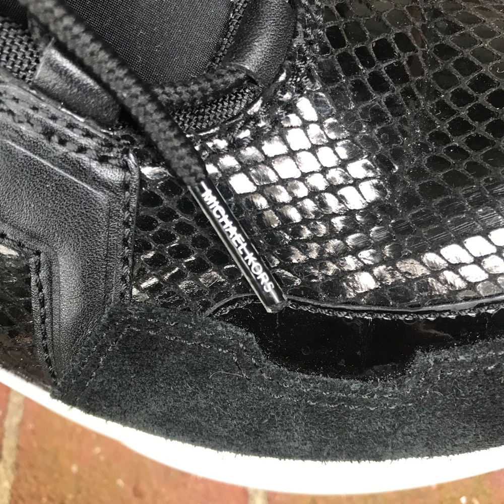 Micheal Kors Olympia Sneakers Black Size 9M - Picture 6 of 16